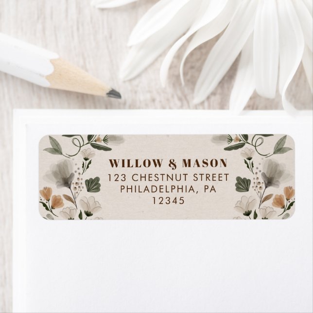 Modern Boho Folk Wedding Return Address (Insitu)