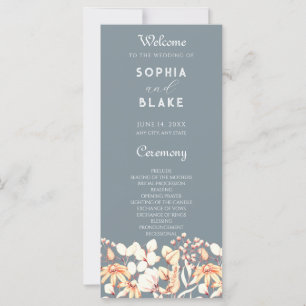 Modern Boho Garden Grey Wedding Program