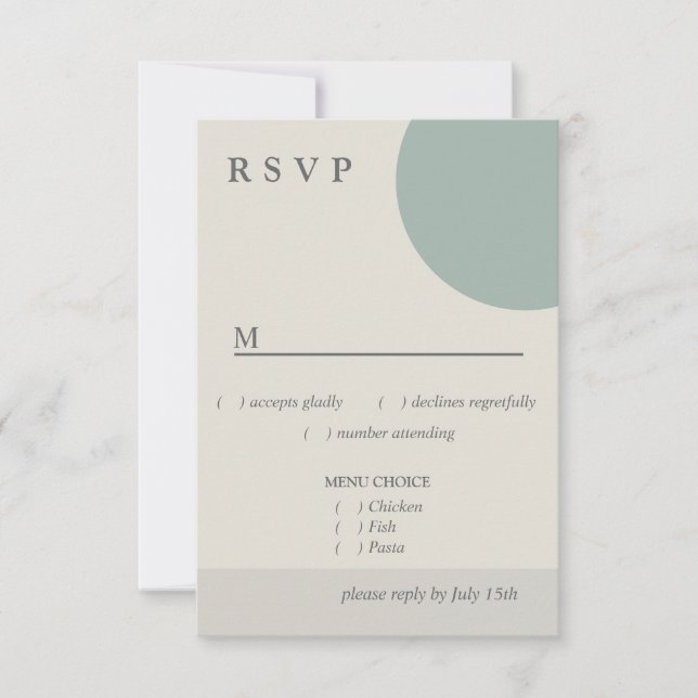 Modern Boho Geometric Abstract Green Grey Menu (Front)