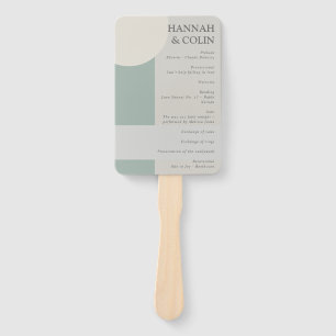 Modern Boho Geometric Abstract Green Grey Taupe Pr Hand Fan