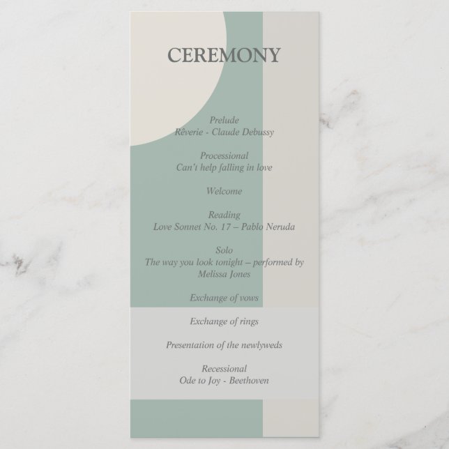 Modern Boho Geometric Abstract Green Grey Taupe Programme (Front)