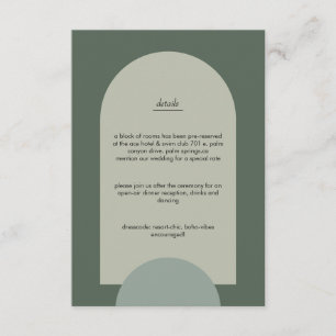 Modern Boho Geometric Arch Sage Green Wedding Enclosure Card