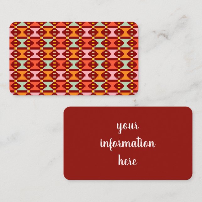 Modern Boho Geometry Business Card (Front/Back)