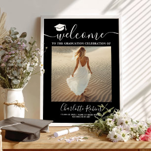 Modern Boho Graduation Welcome Photo Sign