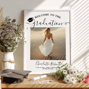 Modern Boho Graduation Welcome Photo Sign