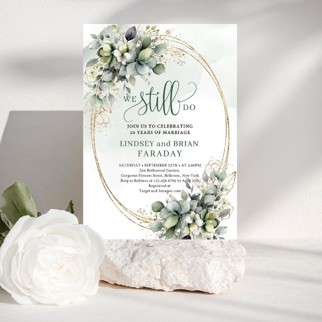 Modern Boho Green and Gold We Still Do Invite (Modern Boho Green and Gold We Still Do Invite)