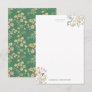 Modern Boho Green Floral Pattern Card