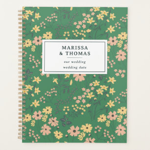 Modern Boho Green Floral Wedding Planner