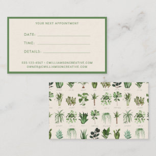 Modern Boho Green Plants Botanical Florist Appointment Card