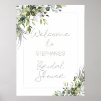 Modern Boho Greenery Foliage Bridal Shower Welcome