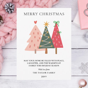 Modern Boho Hand Drawn Whimsical Holiday Postcard