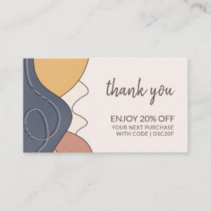 Modern Boho Handwritten Loyalty Thank You Business Discount Card