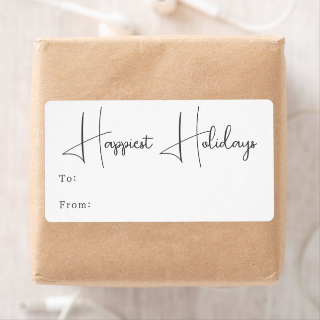 Modern Boho Happiest Holidays Rectangular Gift (Insitu)
