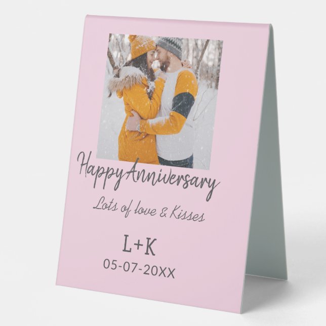 Modern boho happy anniversary add name date orange (Front)
