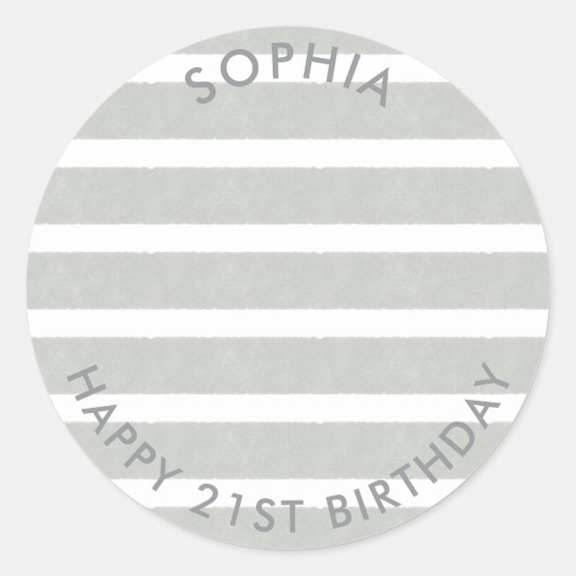 Modern Boho Happy Birthday Photo Classic Round Sticker (Front)