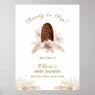 Modern Boho Ice Cream Popcicle Baby Shower Welcome Poster