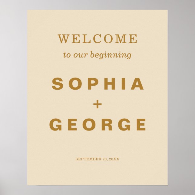 Modern Boho Jewel Earth Tone Wedding Welcome Sign (Front)