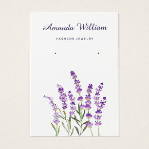 Modern Boho lavender floral earring display card 