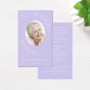 Modern Boho Lavender Purple Photo Funeral Card