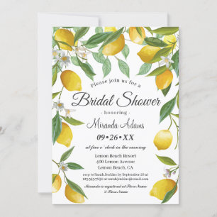 Modern Boho Lemon Summer Bridal Shower Invitation