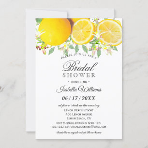 Modern Boho Lemon Summer Bridal Shower Invitation