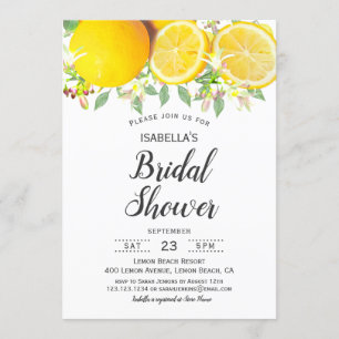 Modern Boho Lemon Summer Bridal Shower Invitation