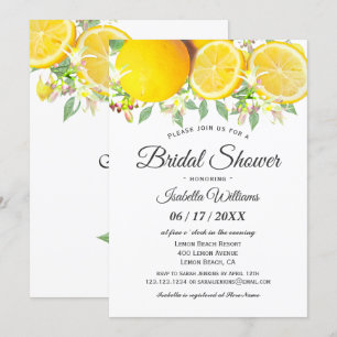 Modern Boho Lemon Summer Bridal Shower Invitation