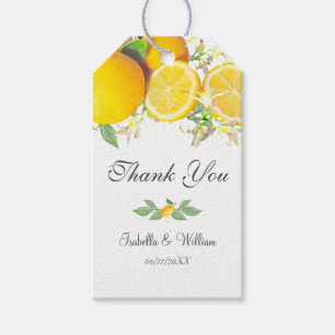 Modern Boho Lemon Summer Wedding Thank You Gift Tags