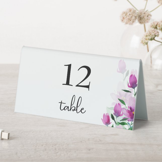 Modern Boho Lilac Pink Hand-painted Floral  (In SItu (Table))