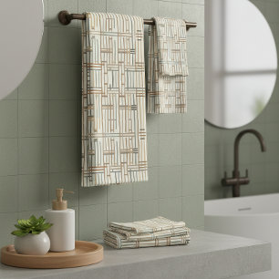 Modern Boho Linear Geometric ID1276 Bath Towel Set