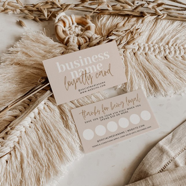 Modern Boho Loyalty Stamp Coupon Card (Modern Boho Loyalty Card)