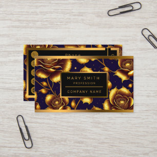 Modern Boho Luxury Gold Rose Collection Business Card