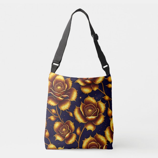 Modern Boho Luxury Gold Rose Collection Crossbody Bag (Front)