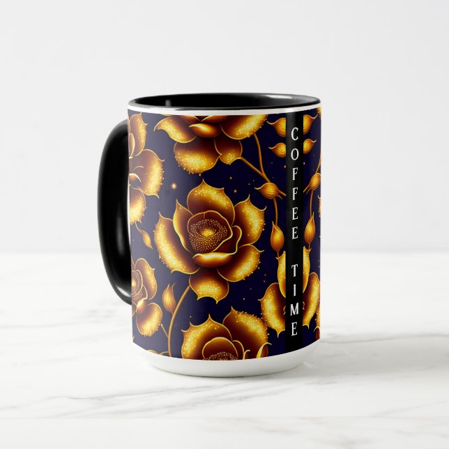 Modern Boho Luxury Gold Rose Collection Mug (Front Left)