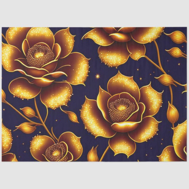 Modern Boho Luxury Gold Rose Collection Tissue Paper (Front)