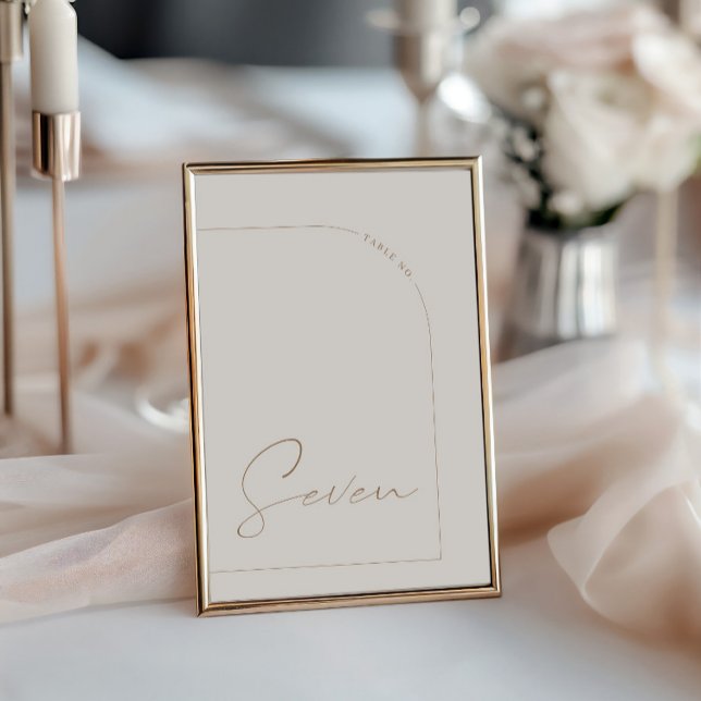 Modern Boho Minimal Arch Table Seven Table Number (Modern Boho Minimal Arch Table Seven Table Number)