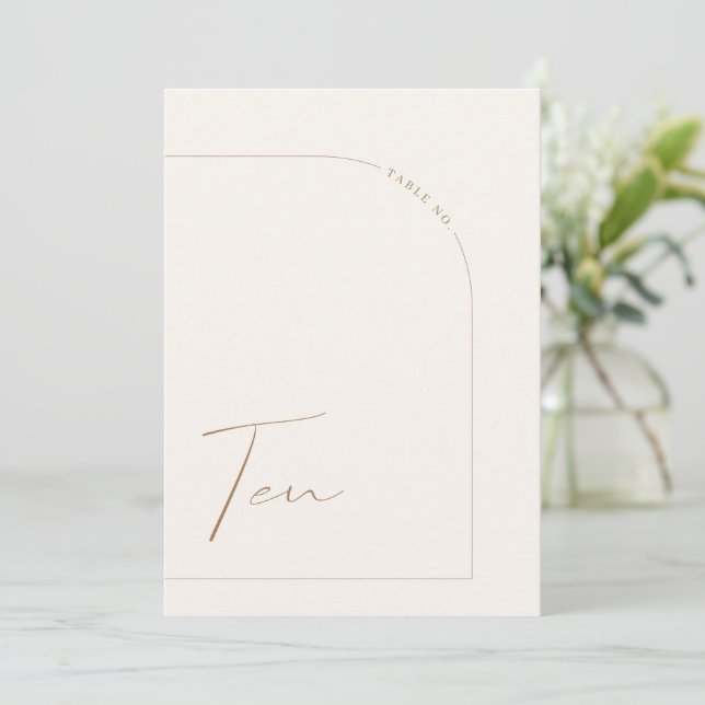 Modern Boho Minimal Arch Table Ten Table Number (Standing Front)