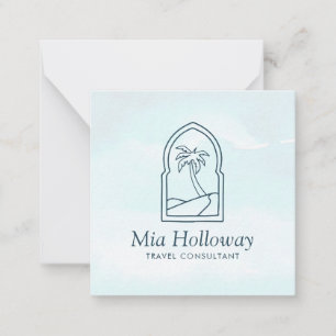Modern Boho Minimal Palm Tree Business Note Card