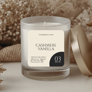 Modern boho minimalist candle packaging label 