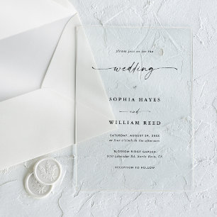 Modern Boho Minimalist Wedding Acrylic Invitations