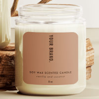 Modern Boho Neutral Beige Jar Packaging Candle
