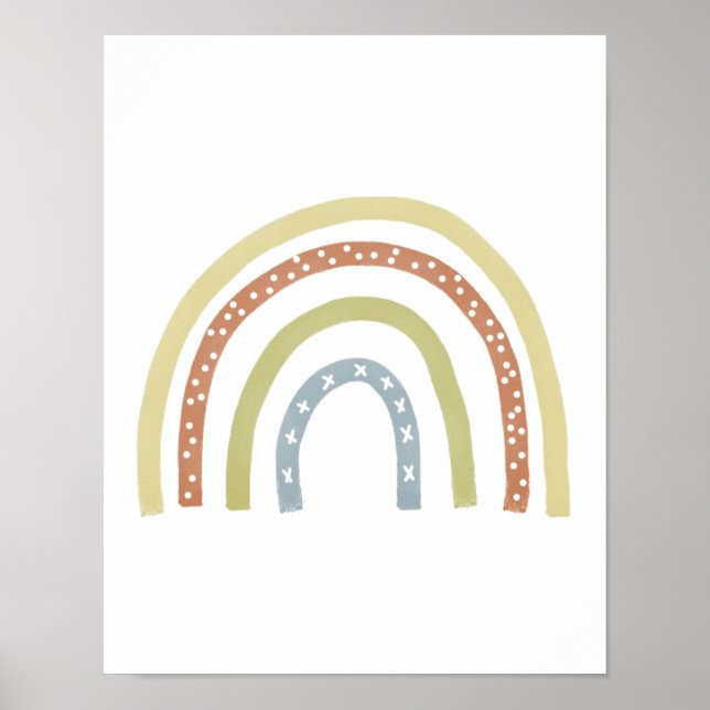 Modern Boho Neutral Rainbow Poster (Front)