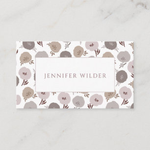 Modern Boho Neutral Soft Colours Floral Botanical Business Card
