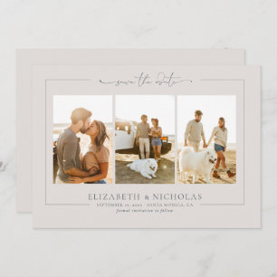 Modern Boho Ocean Glass   3 Photo Save the Date