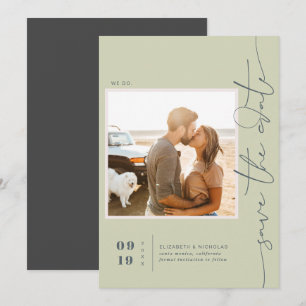 Modern Boho Ocean Glass Photo Save the Date
