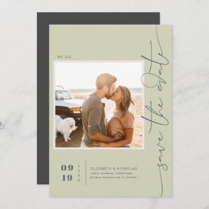 Modern Boho Ocean Glass   Photo Save the Date