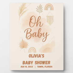Modern Boho Oh Baby Baby Shower Plaque