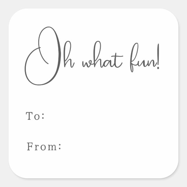 Modern Boho Oh What fun To From Square Sticker (Front)