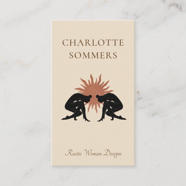 Modern Boho Online Boutique Business Card (Front)