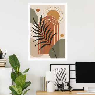 Modern Boho Palm Leaf Art Poster